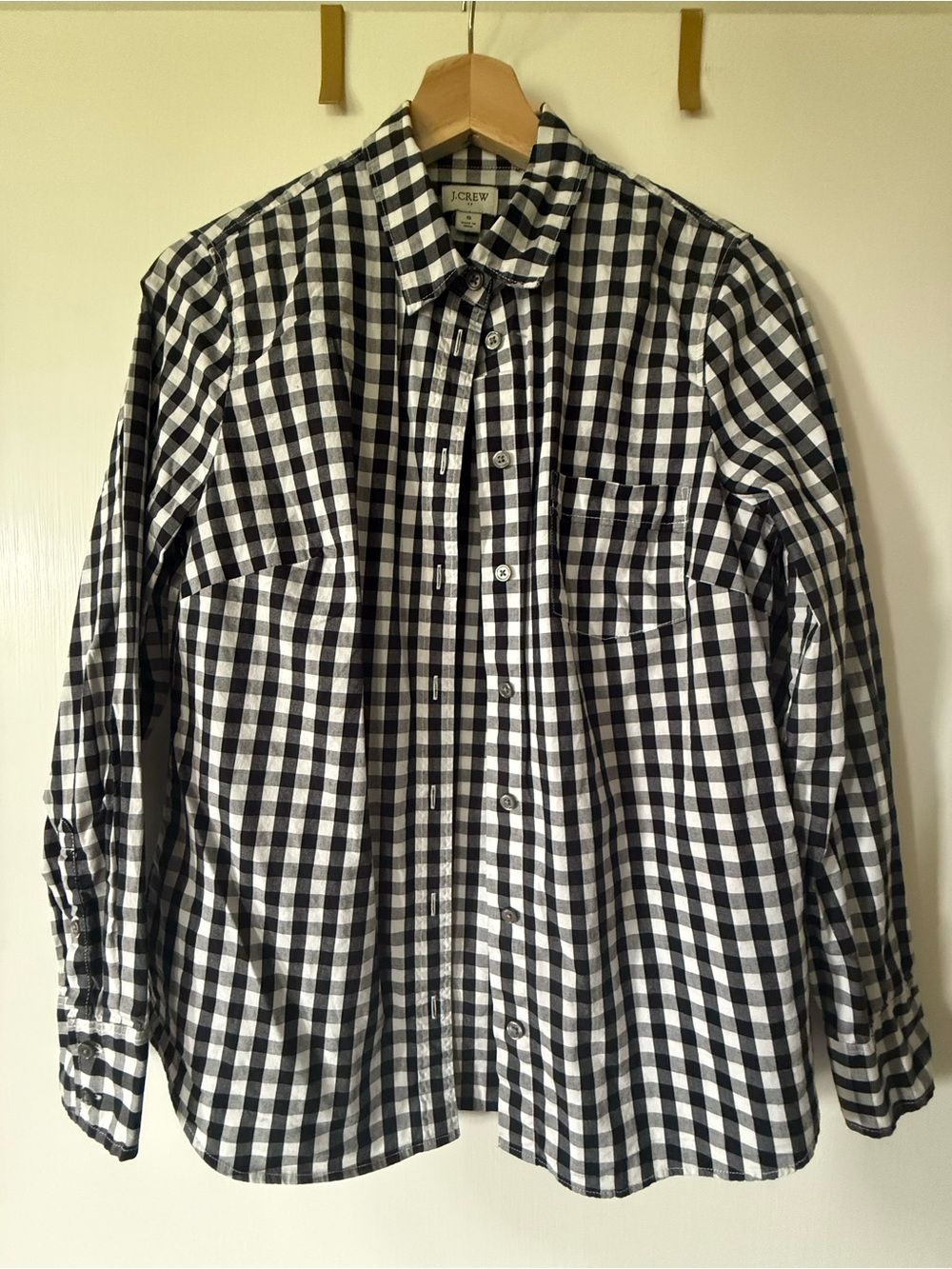 J. Crew Black + White Buffalo Plaid Button Down